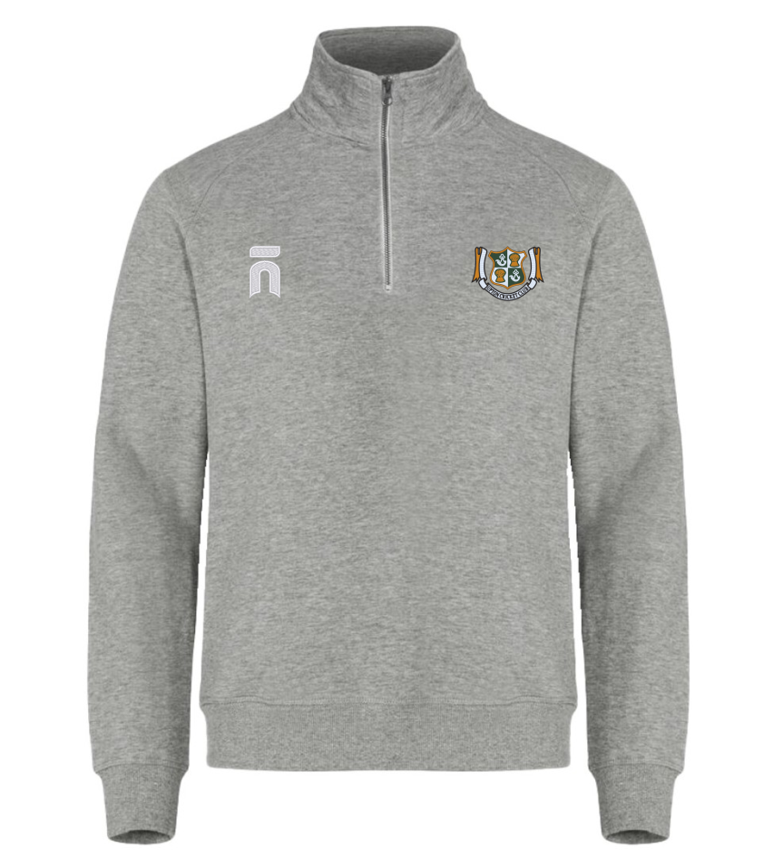 UPTON CRICKET CLUB GREY 1/2 ZIP SWEATSHIRT