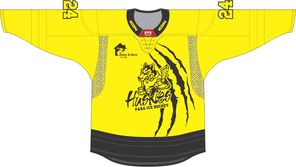 CARDIFF HUSKIES PARA IHC (YELLOW) ICE HOCKEY PRO GOALIE SHIRT - JUNIOR