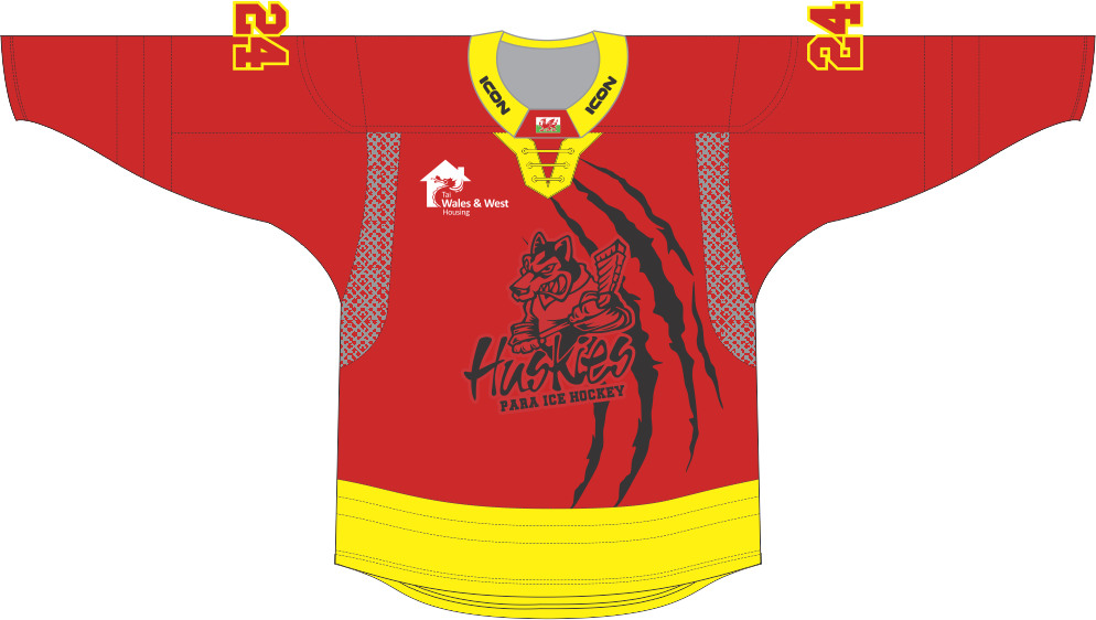 CARDIFF HUSKIES PARA ICE HOCKEY (RED) ICE HOCKEY PRO SHIRT - JUNIOR
