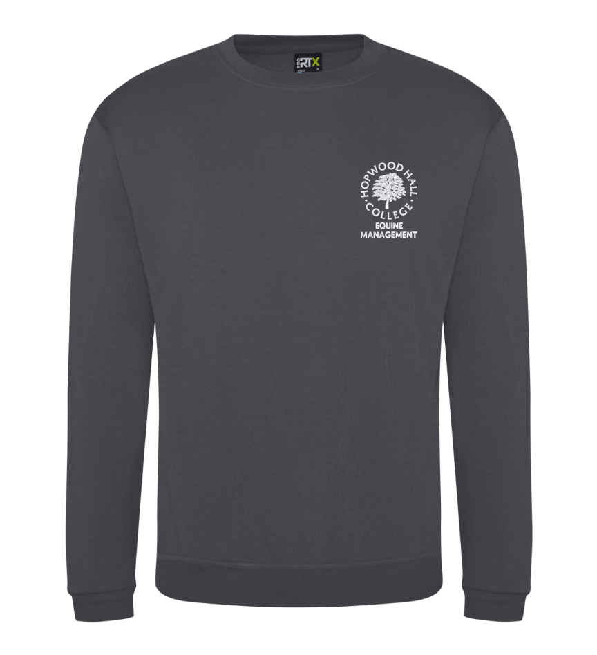 HOPWOOD HALL EQUINE MANAGEMENT GREY SWEATSHIRT