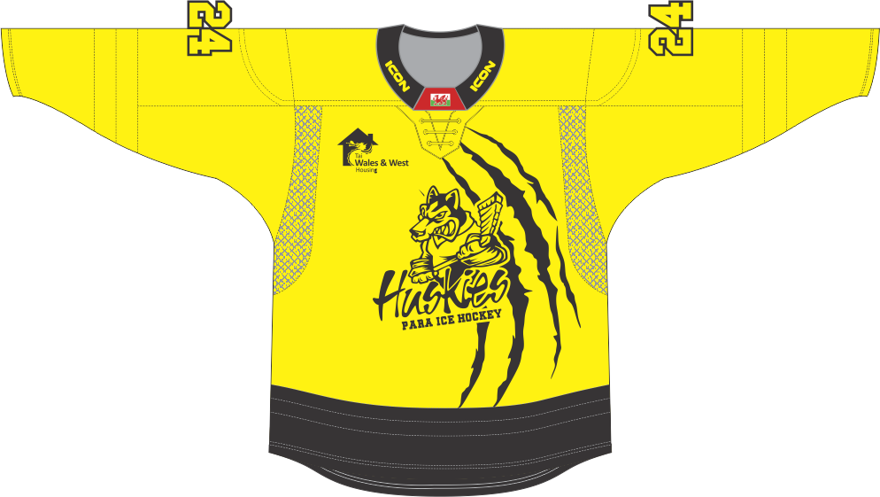 CARDIFF HUSKIES PARA IHC (YELLOW) ICE HOCKEY PRO SHIRT - SENIOR